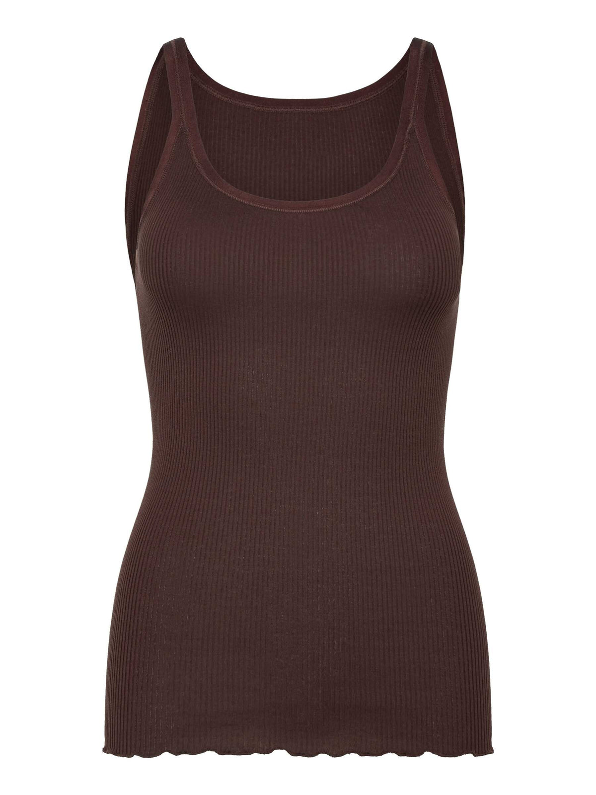 Rosemunde Belle singlet i silke og bomull i new white – lett og luksuriøs undertøystopp for kvinner