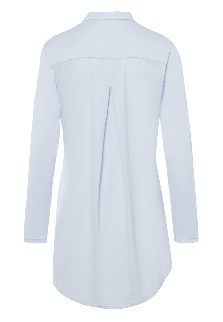 Hanro cotton de luxe nattskjorte blue glow