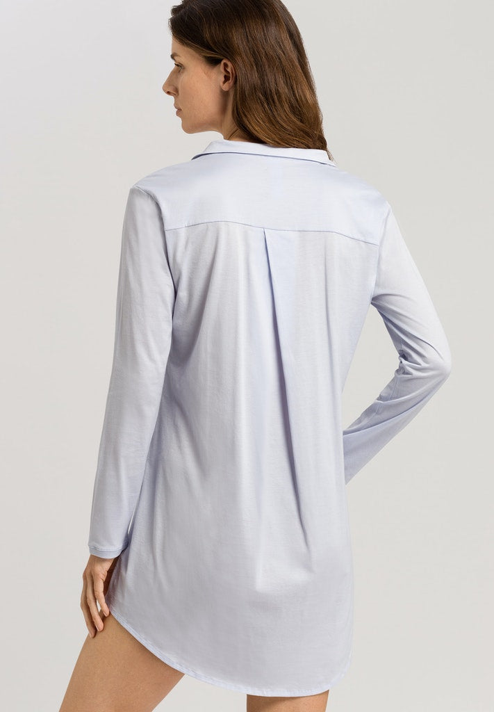 Hanro cotton de luxe nattskjorte blue glow