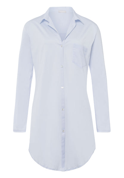 Hanro cotton de luxe nattskjorte blue glow