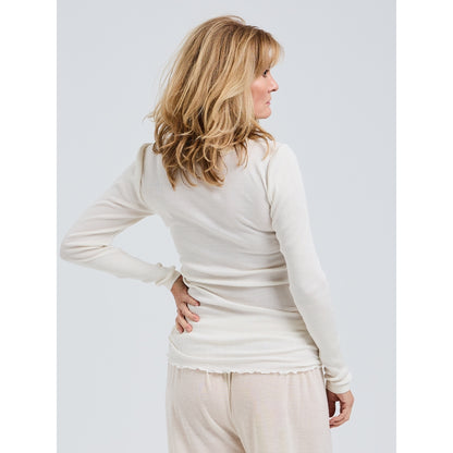 Seamless Basic 100% silke lang erm hvit