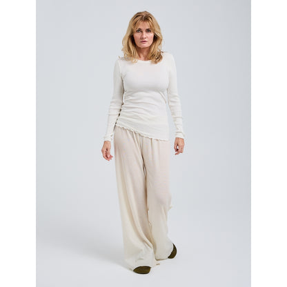 Seamless Basic 100% silke lang erm hvit