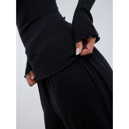 Seamless Basic genser  ull og silke lang erm sort