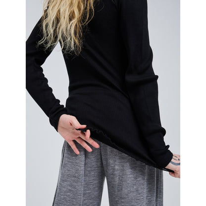 Seamless Basic genser 100% silke lang erm sort