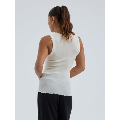 Seamless Basic tanktop ull og silke  hvit
