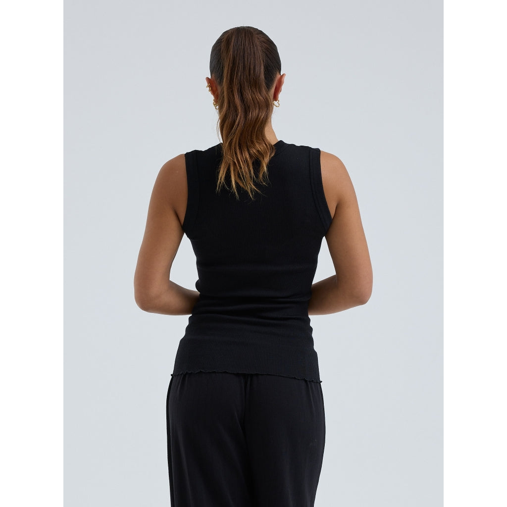 Seamless Basic tanktop ull og silke sort