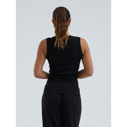 Seamless Basic tanktop ull og silke sort