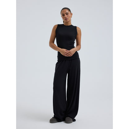Seamless Basic tanktop ull og silke sort