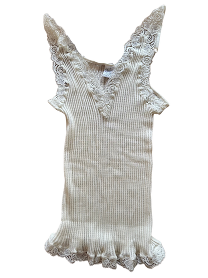 Oscalito ull og silke singlet ajouré ribbestrikk blonde champagne